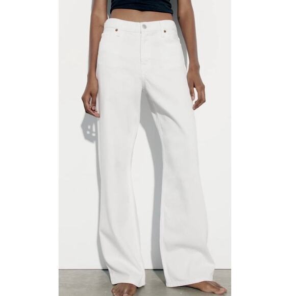 Zara Denim - NWT Zara White Baggy Wide Leg Jeans Size 32